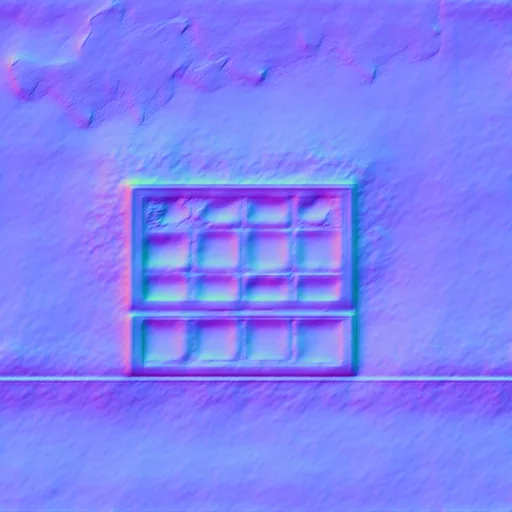 Normal Map for Dirty Wall13 With Window Broken