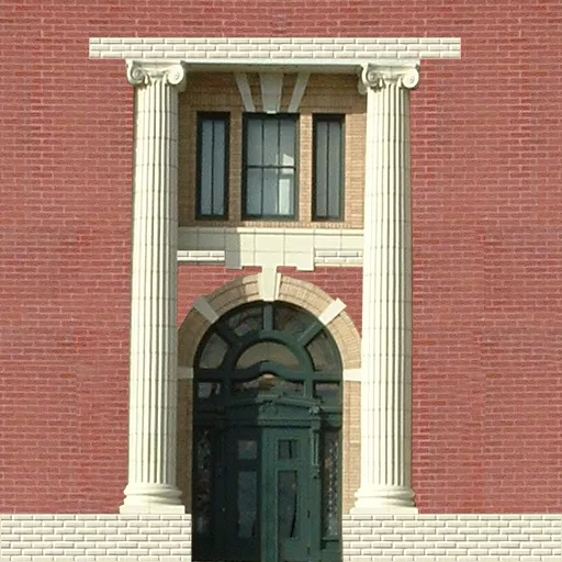 Brick City Building Wall 3 With Door And Window main texture preview