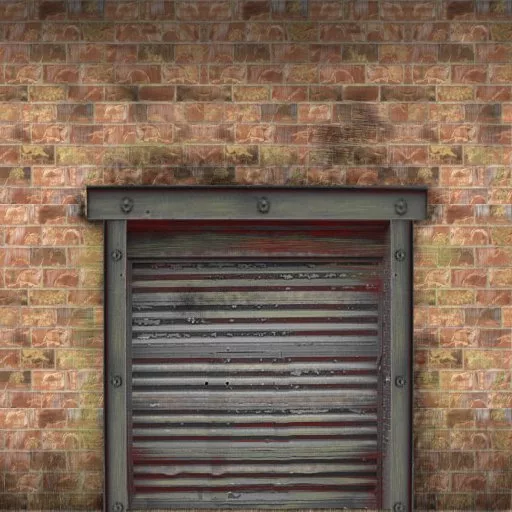 Dirty Brick Wall1 With Warehouse Door main texture preview