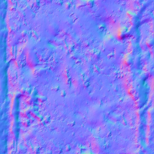 Normal Map for Dirty Rusted Metal Pole Texture