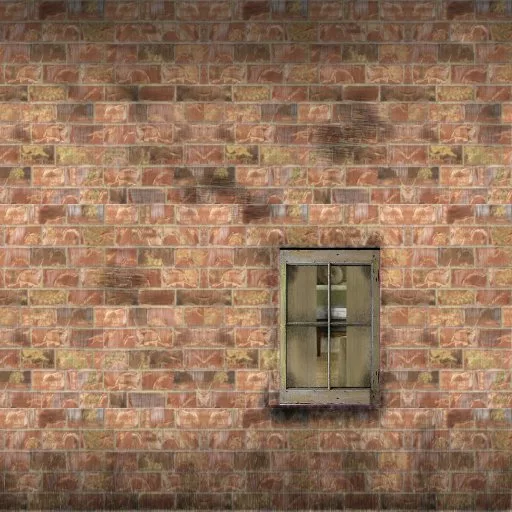 Dirty Brick Wall1 One Window Tan Curtain main texture preview