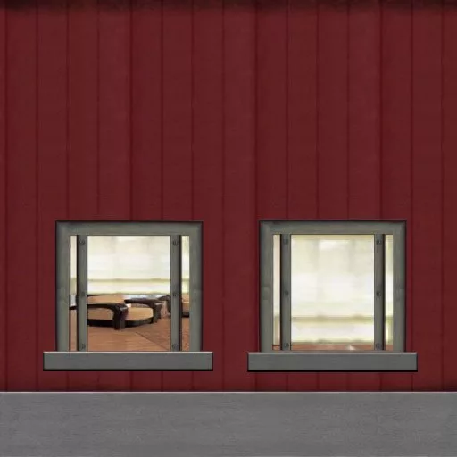 Red Wall With Two Windows Blinds main texture preview