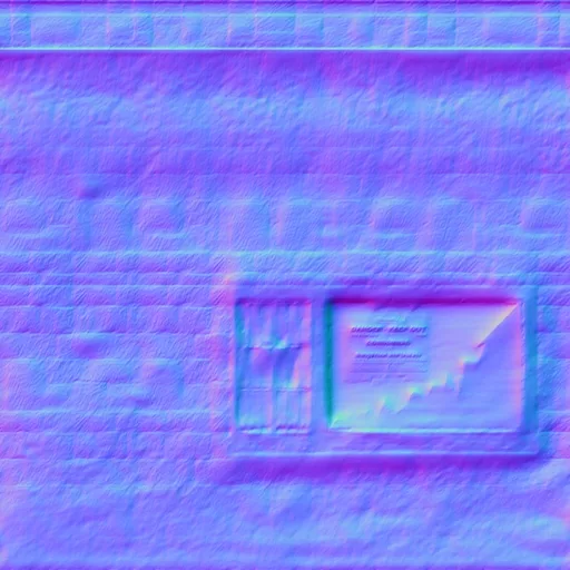 Normal Map for Dirty4 Wall With Window Condemned