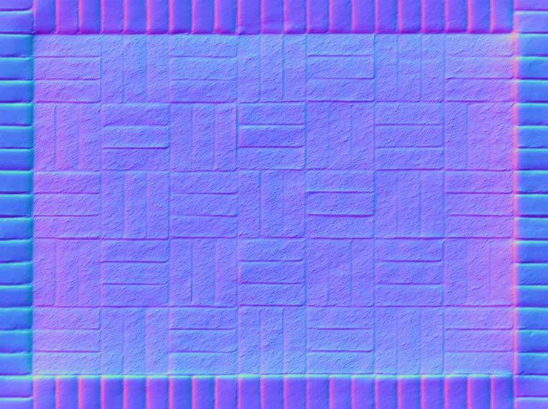 Normal Map for Ground Brick Patterned Outline