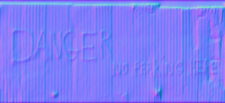 Normal Map for Fence Corrigated No Parking