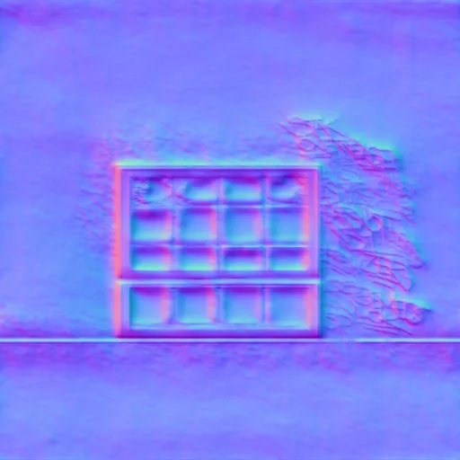 Normal Map for Dirty Wall9 With Window Broken