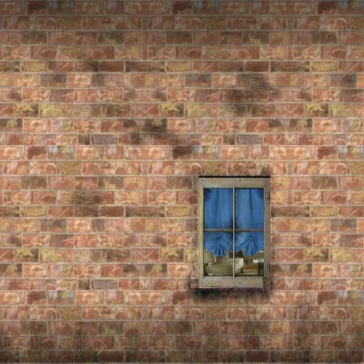 Dirty Brick Wall1 One Window Blue Roman Shade main texture preview