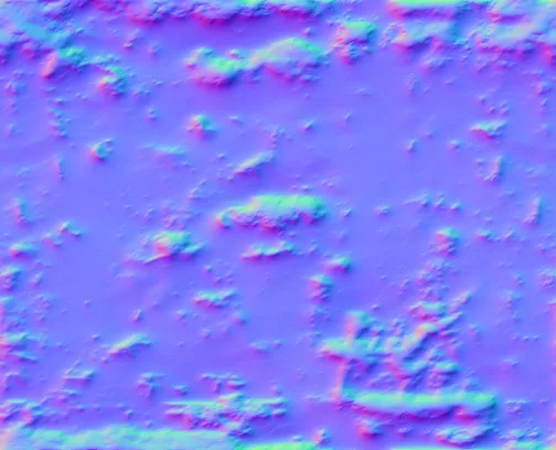 Normal Map for Dirty Rusted Metal Stall Wall1