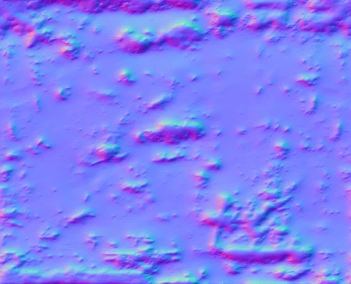 Normal Map for Dirty Rusted Metal Stall Wall1