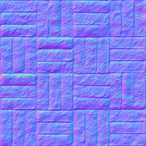 Normal Map for Ground Brick Patterned