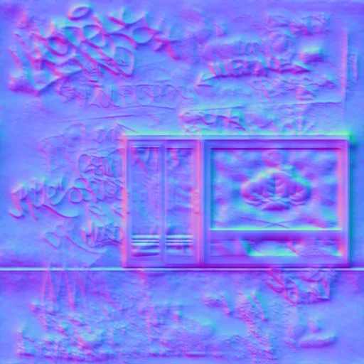 Normal Map for Dirty Wall6 With Windows Asian