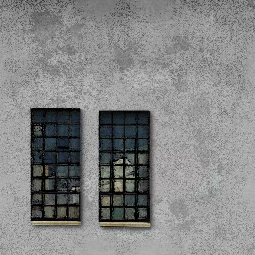 Cement Store Wall 1 Two Windows main texture preview