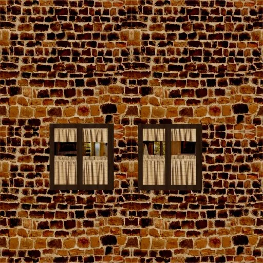 Western Stone Wall2 With Windows2 main texture preview
