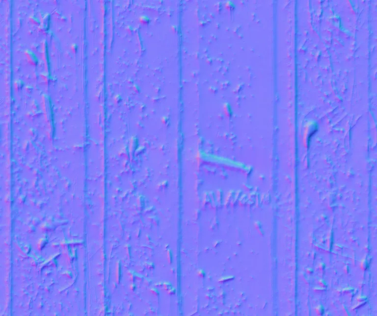 Normal Map for Metal Ribbed Orange Rustic