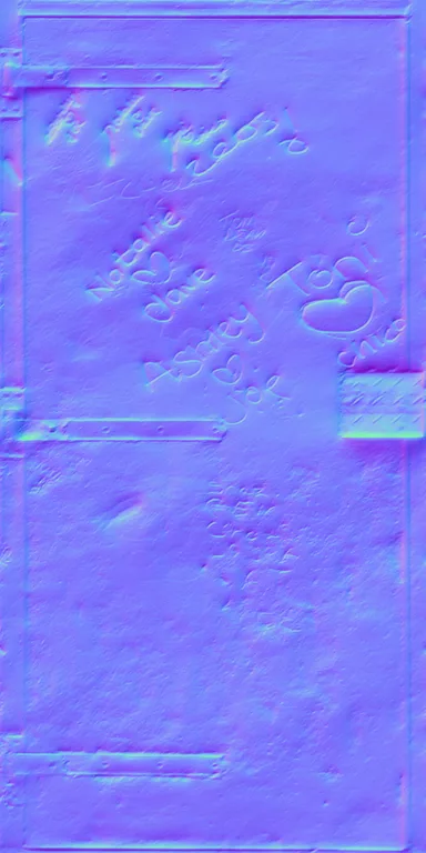 Normal Map for Door Steel Black Defaced