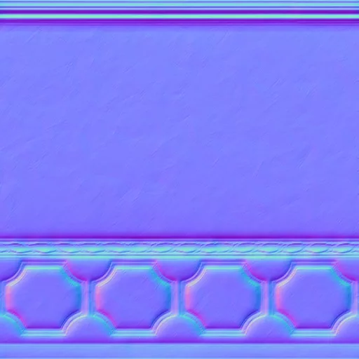 Normal Map for Wall Cream Chair Rail And Molding