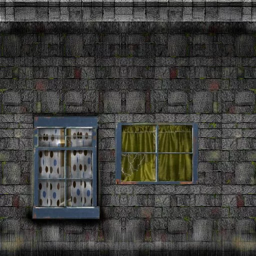 Dirty3 Wall2 With Two Windows Polkadot Green main texture preview