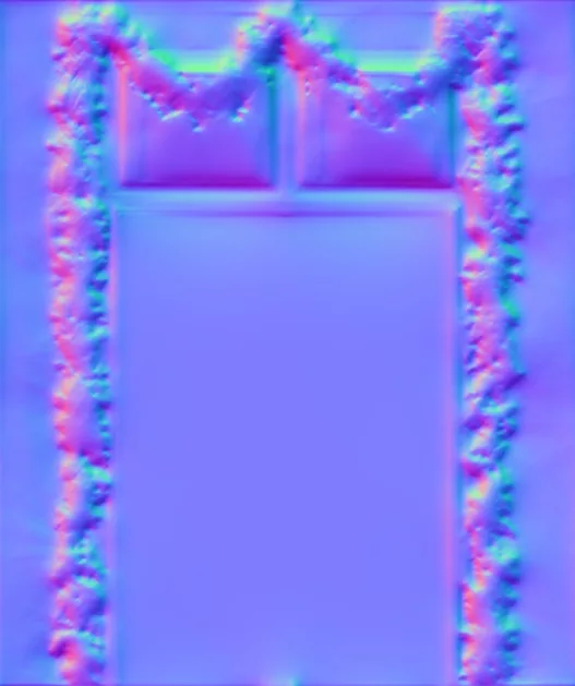 Normal Map for Holiday House Wall With Garland 2