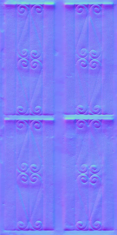 Normal Map for Door Iron Curly Bars