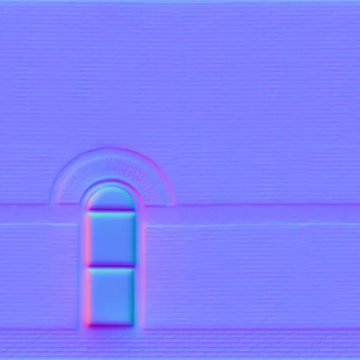 Normal Map for Brick City Building Wall 3 With 1 Window