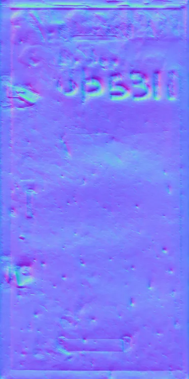 Normal Map for Door Wood Steel Plate Old