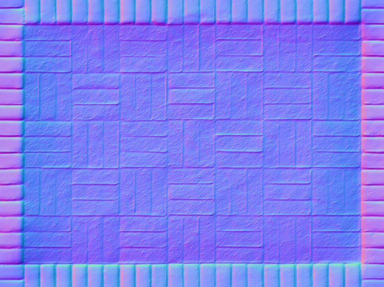 Normal Map for Ground Brick Patterned Outline