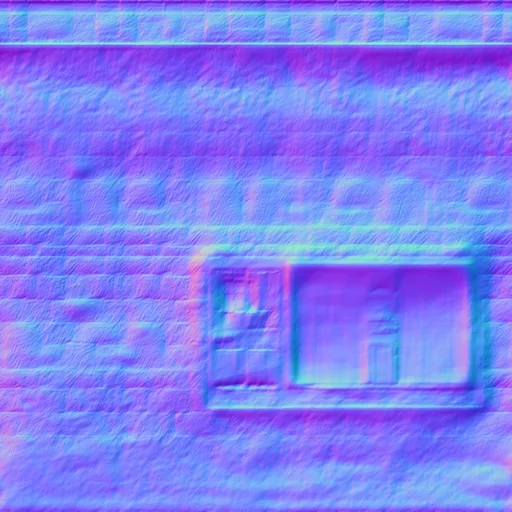 Normal Map for Dirty4 Wall With Window White Curtains