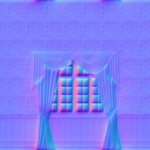 Normal Map for Holiday House Inside Wall 3 With Windows