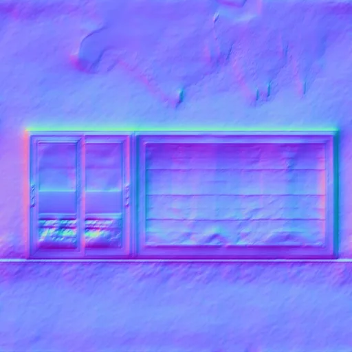 Normal Map for Dirty Wall14 With Windows