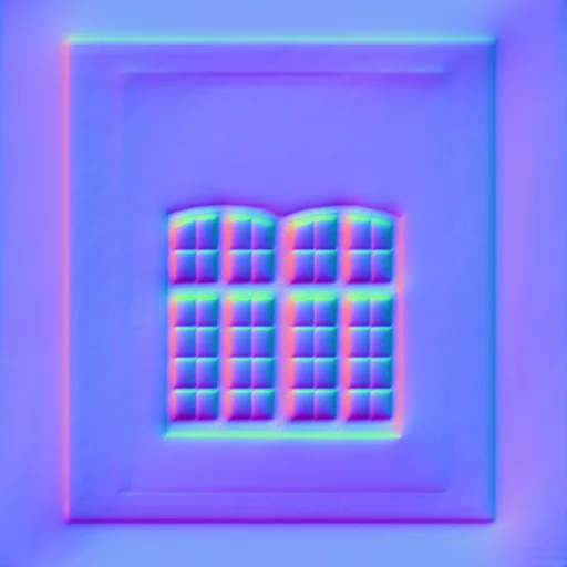 Normal Map for Holiday House Wall 1 With Windows