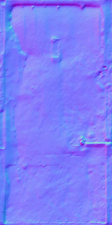 Normal Map for Door Wood Steel Plate Rusted