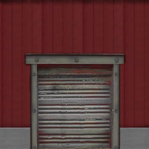 Red Wall With Warehouse Door main texture preview