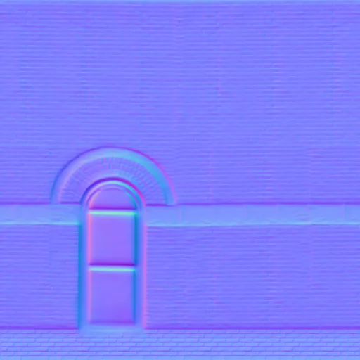 Normal Map for Brick City Building Wall 3 With 1 Windows