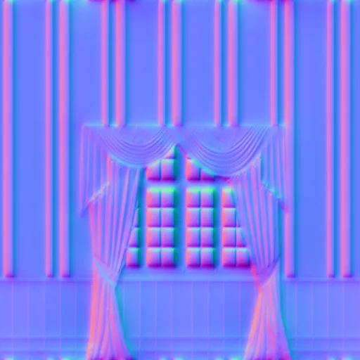 Normal Map for Holiday House Inside Wall 1 With Windows