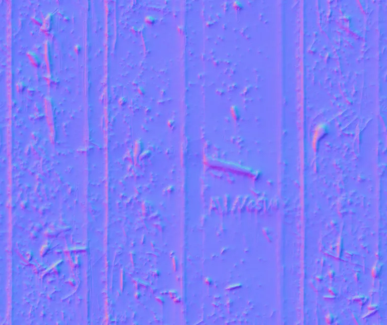 Normal Map for Metal Ribbed Orange Rustic