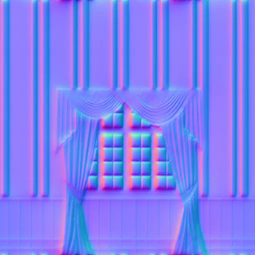 Normal Map for Holiday House Inside Wall 1 With Windows