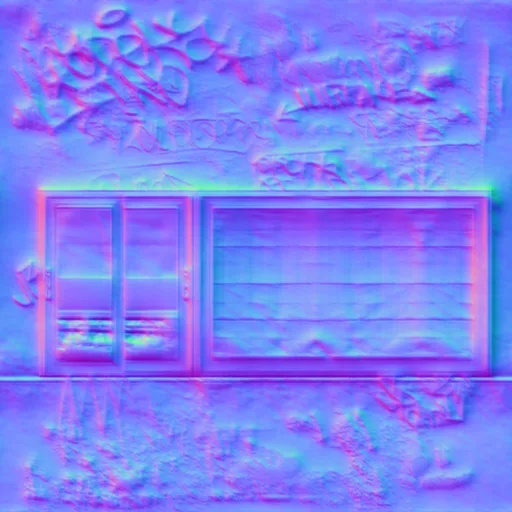 Normal Map for Dirty Wall6 With Windows