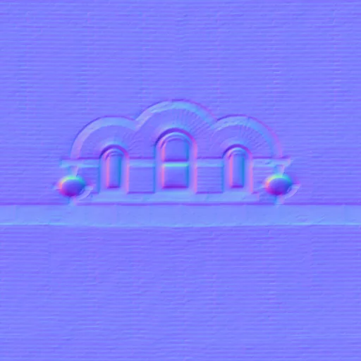 Normal Map for Brick City Building Wall 1 With 5 Windows