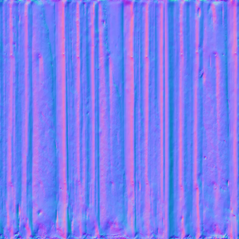 Normal Map for Fence Steel Corrigated Rusted
