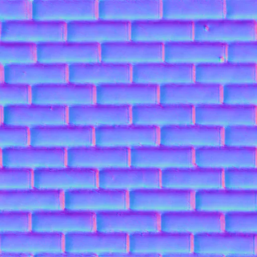 Normal Map for Bricks1 512 By Maria Korolov (Cc Public Domain)
