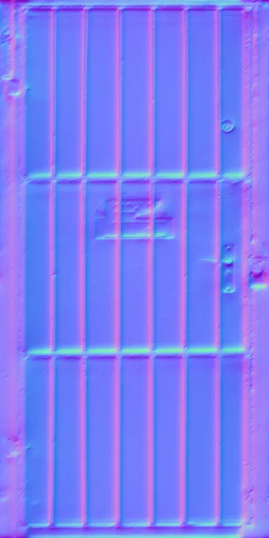 Normal Map for Door Steel Secure Bars2