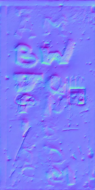 Normal Map for Door Steel Defaced