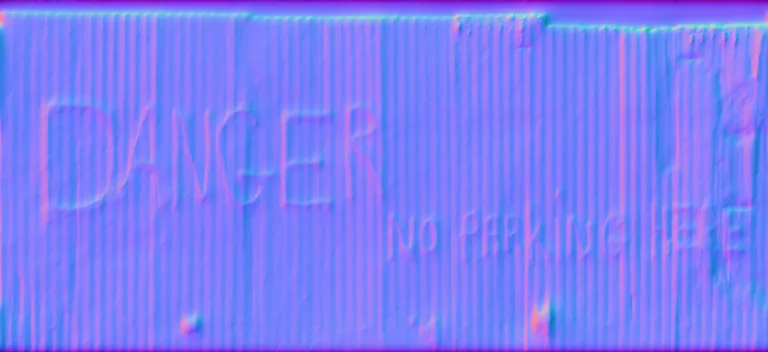 Normal Map for Fence Corrigated No Parking