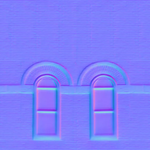 Normal Map for Brick City Building Wall 1 With 2 Windows