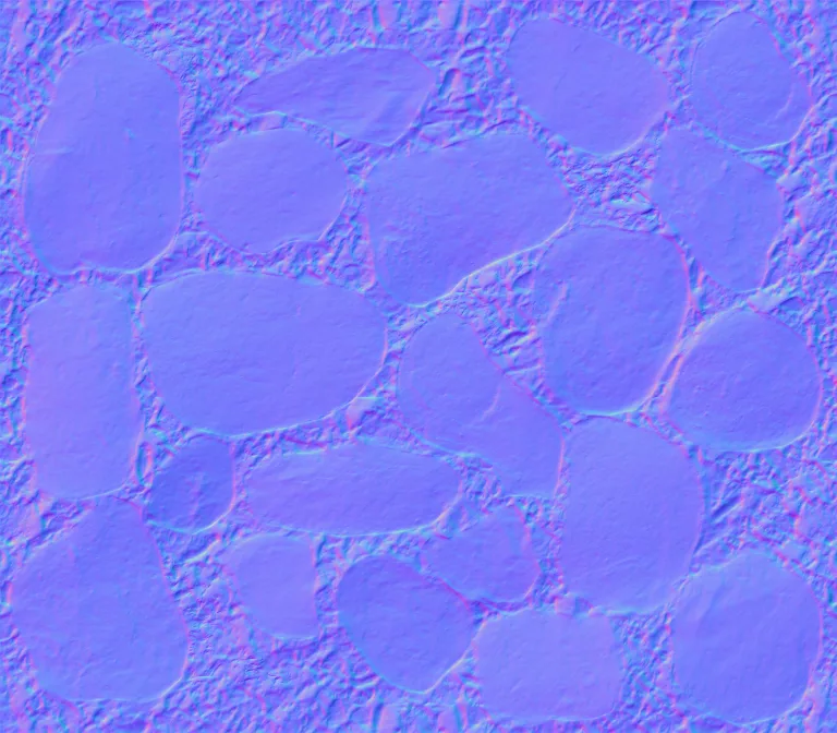 Normal Map for Cottage Rock Foundation With Grass