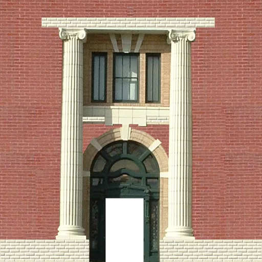 Alpha / Mask for Brick City Building Wall 3 With Door And Window
