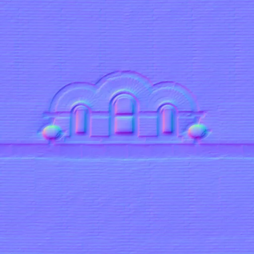 Normal Map for Brick City Building Wall 1 With 5 Windows