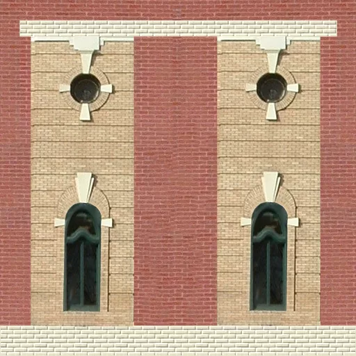Brick City Building Wall 3 With 4 Windows main texture preview