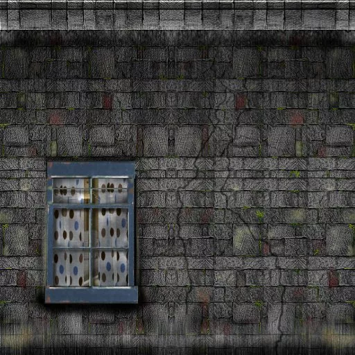Dirty3 Wall2 With Single Window Polkadot Curtain main texture preview