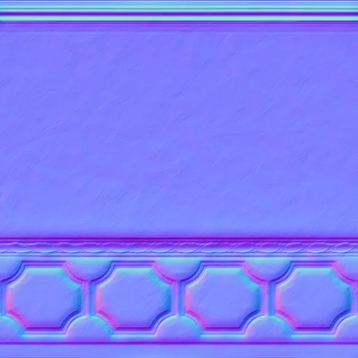 Normal Map for Wall Blue Chair Rail And Molding